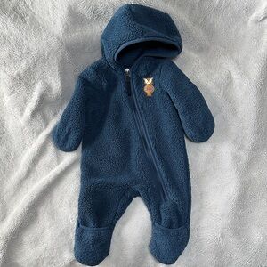The North Face Navy Hooded Baby One-Piece